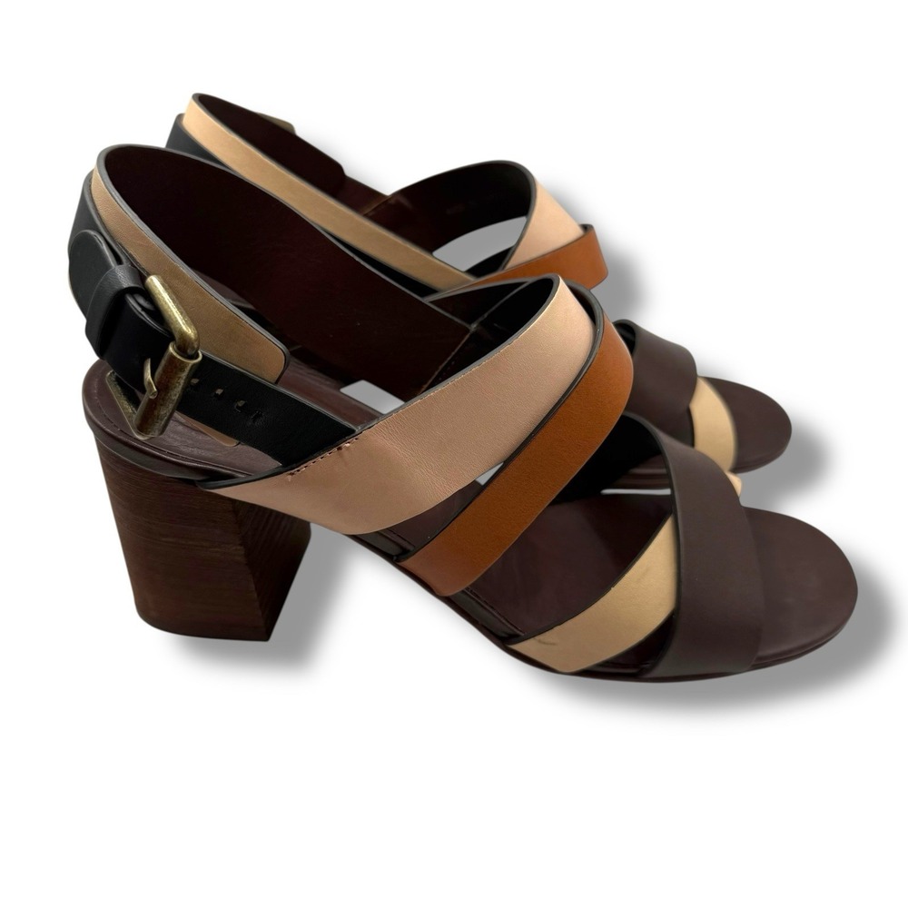 See By Chloe Women's Sunset‎ City Heeled Sandal Brown Peach Size 40